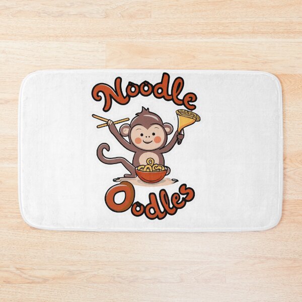 Item preview, Playful Monkey With Noodles 'Noodle Oodles' Cartoon Art designed and sold by NiftyWrx.