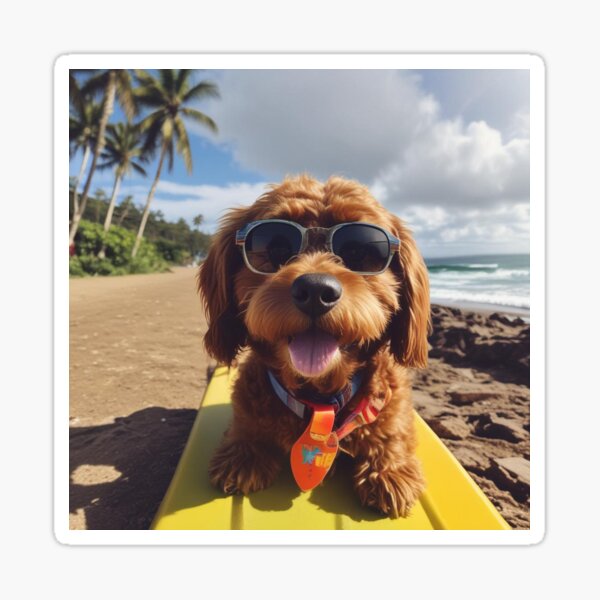 Item preview, Mulch The Dog At Bali Beach Wearing A Tie designed and sold by XCellentXart.