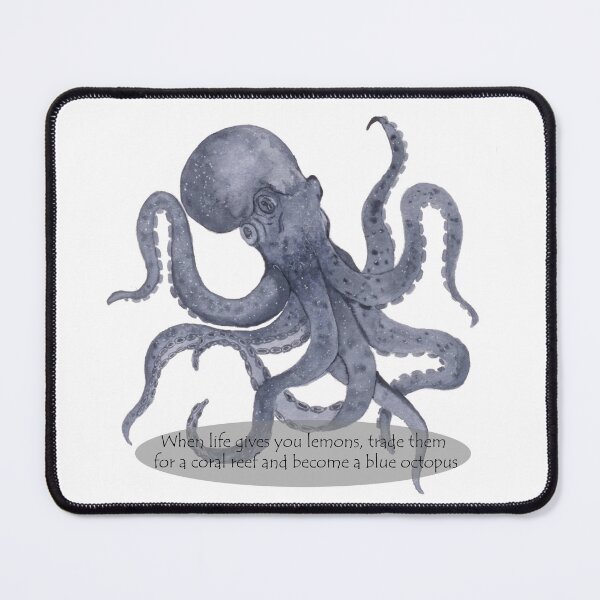 Item preview, Watercolor blue octopus with funny quote designed and sold by Oleksandra Yurchenko.