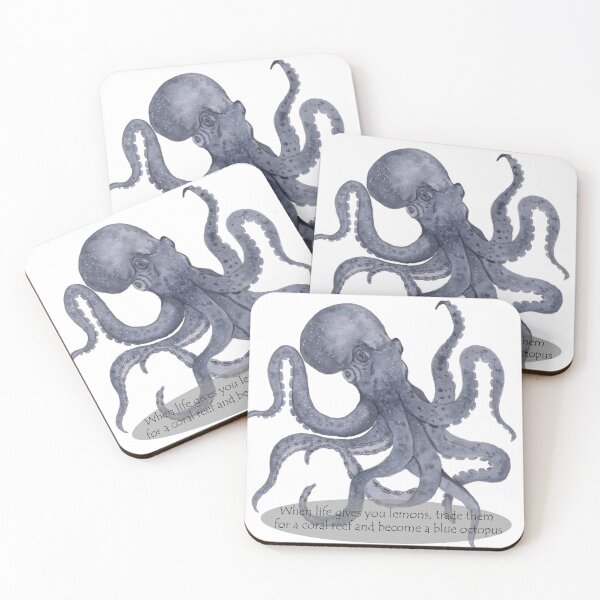 Item preview, Watercolor blue octopus with funny quote designed and sold by Oleksandra Yurchenko.