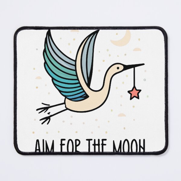 Item preview, Elegant Crane and Moon - Aim for the Moon Quote Design designed and sold by NiftyWrx.