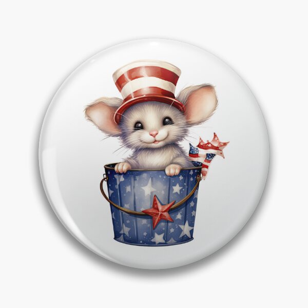 Item preview, Cute Mouse With Hat And American Flag designed and sold by BlushRoses7.