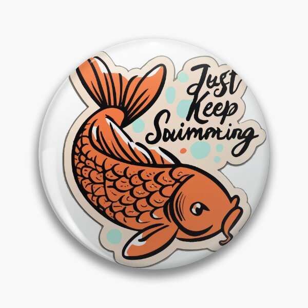 Item preview, Playful Koi Fish 'Just Keep Swimming' Artwork designed and sold by NiftyWrx.