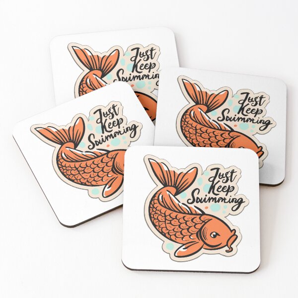Item preview, Playful Koi Fish 'Just Keep Swimming' Artwork designed and sold by NiftyWrx.
