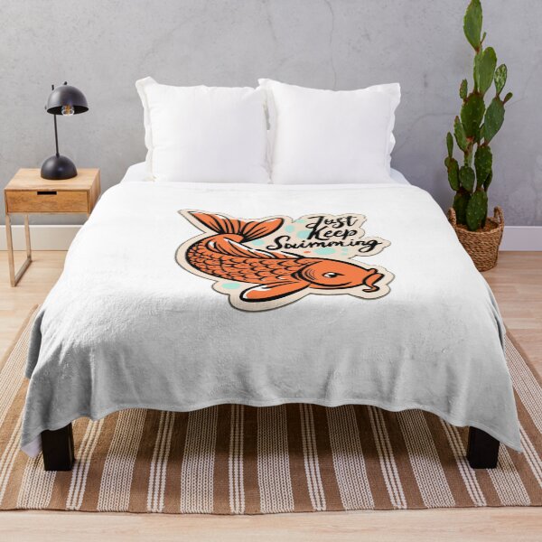 Item preview, Playful Koi Fish 'Just Keep Swimming' Artwork designed and sold by NiftyWrx.