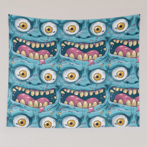 Item preview, Whimsical Blue Creature with a Wide Grin designed and sold by PICbyFemke.