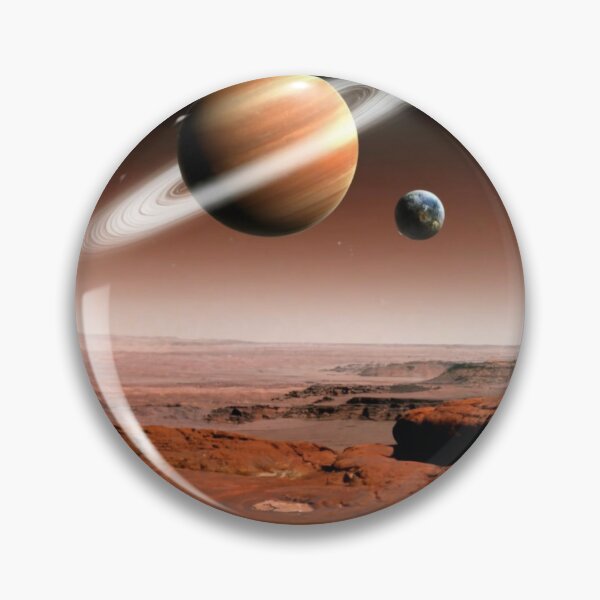 Item preview, Fantasy Art Mars surface with Saturn and Earth design designed and sold by Jt41.