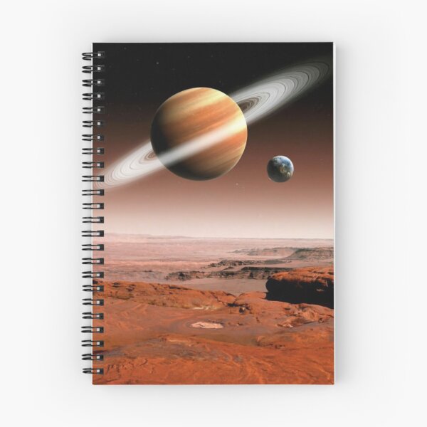 Item preview, Fantasy Art Mars surface with Saturn and Earth design designed and sold by Jt41.