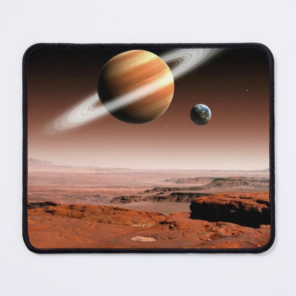 Item preview, Fantasy Art Mars surface with Saturn and Earth design designed and sold by Jt41.