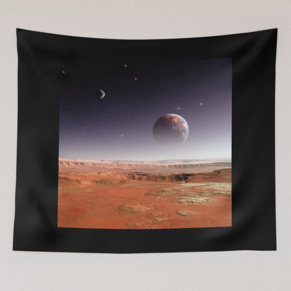 Item preview, Fantasy Art Mars surface with shady space and Earth design designed and sold by Jt41.