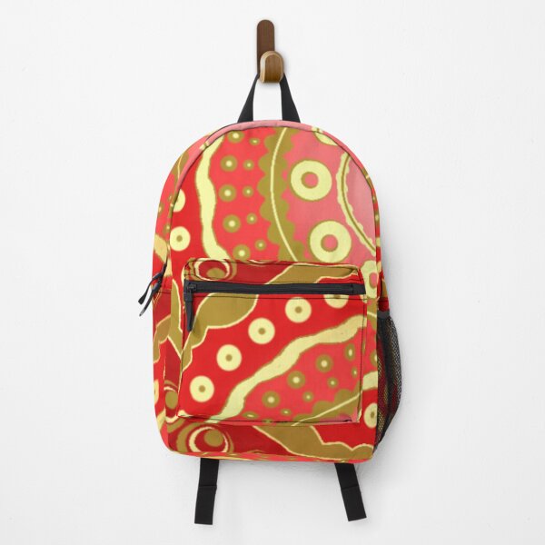 Item preview, Mandala red gold dots designed and sold by CreaTwinkles.