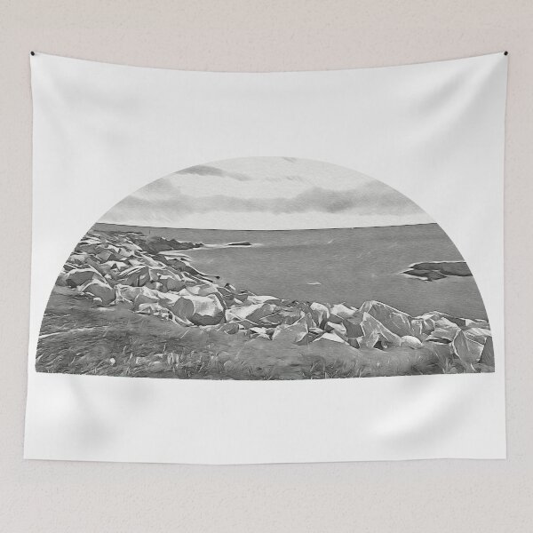 Item preview, A stormy day begins on the rocky coast designed and sold by Ink-Kreativ.