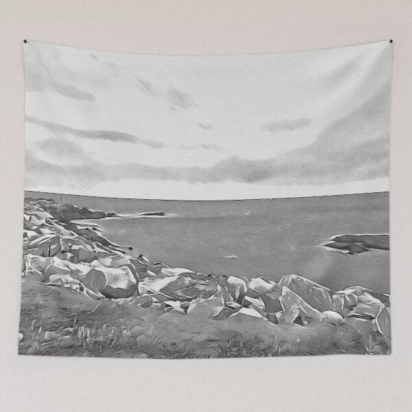 Item preview, A stormy day begins on the rocky coast (full frame) designed and sold by Ink-Kreativ.