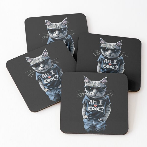 Item preview, Am I cool? funny cat design  designed and sold by AdesignTEE.