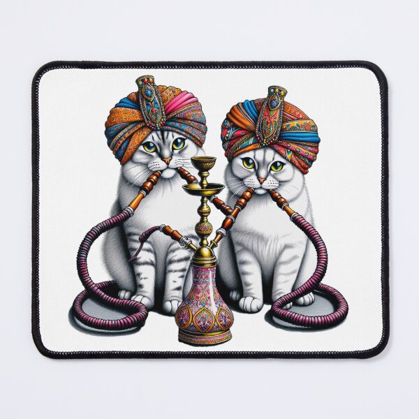 Item preview, Cute Pair of Purr-Sian Hoo-kats On a Hookah Pipe designed and sold by HippieFarms11.