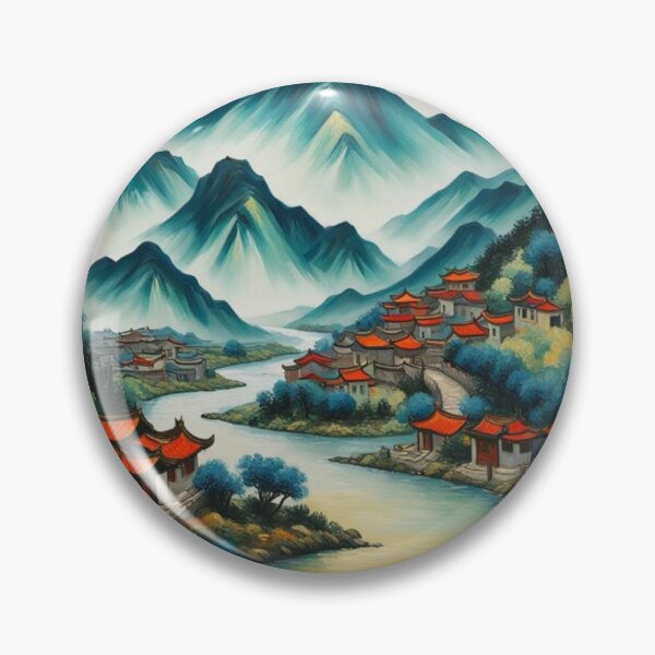 Item preview, Chinese mountain village and river designed and sold by JackFreestone.