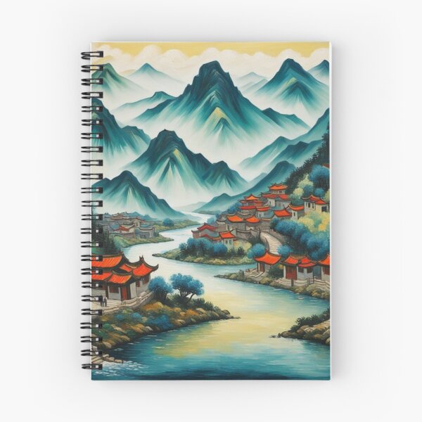 Item preview, Chinese mountain village and river designed and sold by JackFreestone.