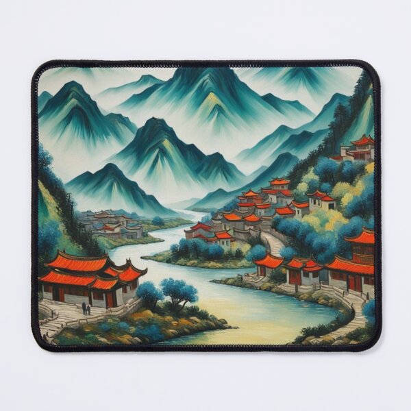 Item preview, Chinese mountain village and river designed and sold by JackFreestone.