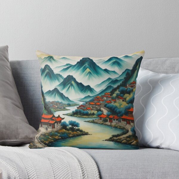 Item preview, Chinese mountain village and river designed and sold by JackFreestone.