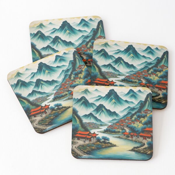 Item preview, Chinese mountain village and river designed and sold by JackFreestone.