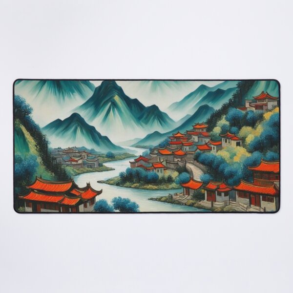 Item preview, Chinese mountain village and river designed and sold by JackFreestone.