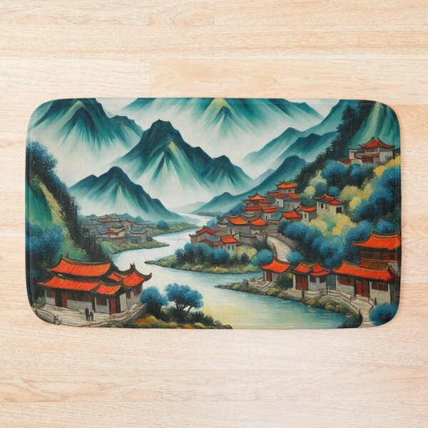 Item preview, Chinese mountain village and river designed and sold by JackFreestone.