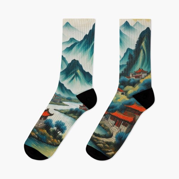 Item preview, Chinese mountain village and river designed and sold by JackFreestone.