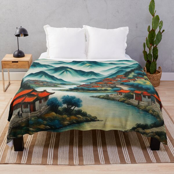Item preview, Chinese mountain village and river designed and sold by JackFreestone.