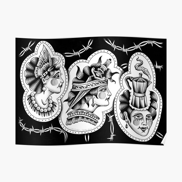 TATTOO FLASH 1 - GIRLS Poster