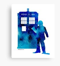 The 4th Doctor with the TARDIS Canvas Print