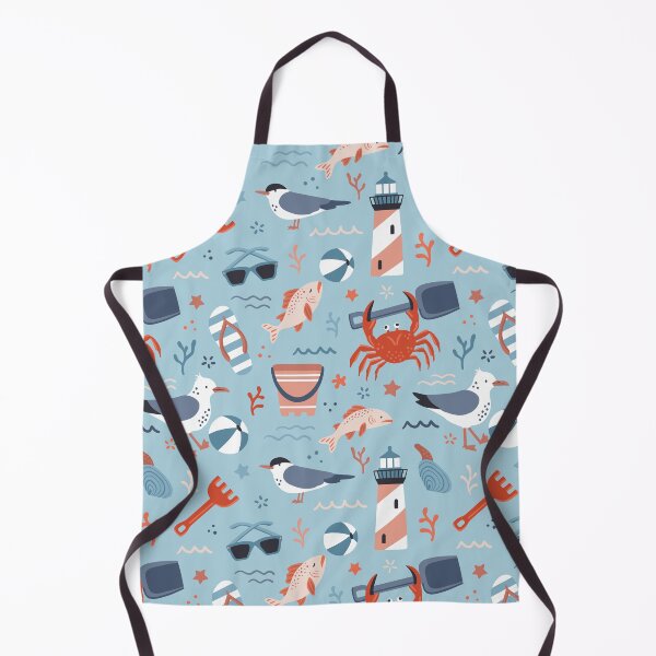 Item preview, Seaside animals playing with beachy things - blue and red designed and sold by Muxune.