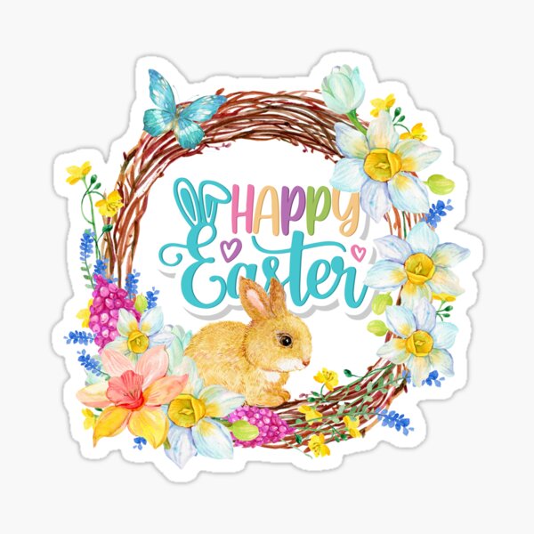 Item preview, Happy Easter rabbit and easter egg No.11 designed and sold by DigiArtNDesign.