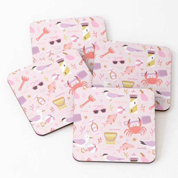 Item preview, Seaside animals playing with beachy things  - purple and pink designed and sold by Muxune.
