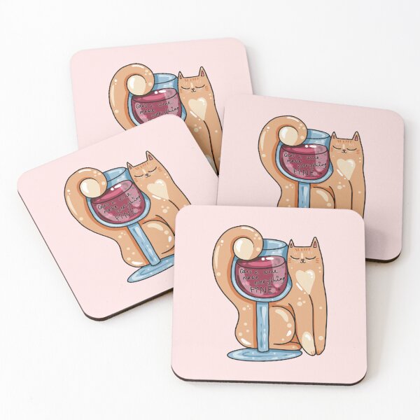 Item preview, Cats And Wine Make Everything Fine designed and sold by Julia Sol.