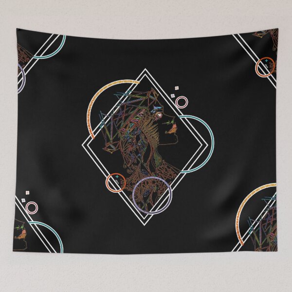 Item preview, Geometric Fantasy Portrait, Elara (Black) designed and sold by thecakelin.