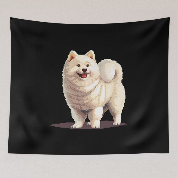 Item preview, Pixel Portrait Samoyed designed and sold by CUTEDOGGIEZ.