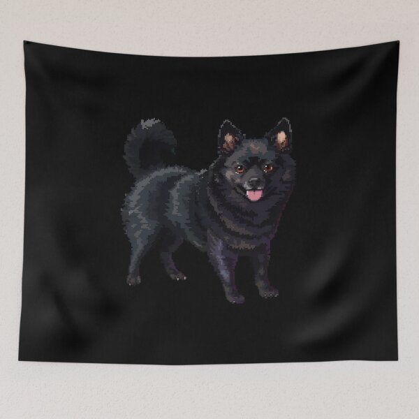 Item preview, 16-bit Pixel Art Schipperke designed and sold by CUTEDOGGIEZ.