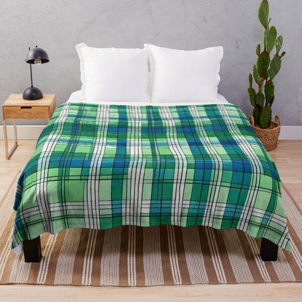 Item preview, blue & green plaid pattern print designed and sold by HancockArtisans.