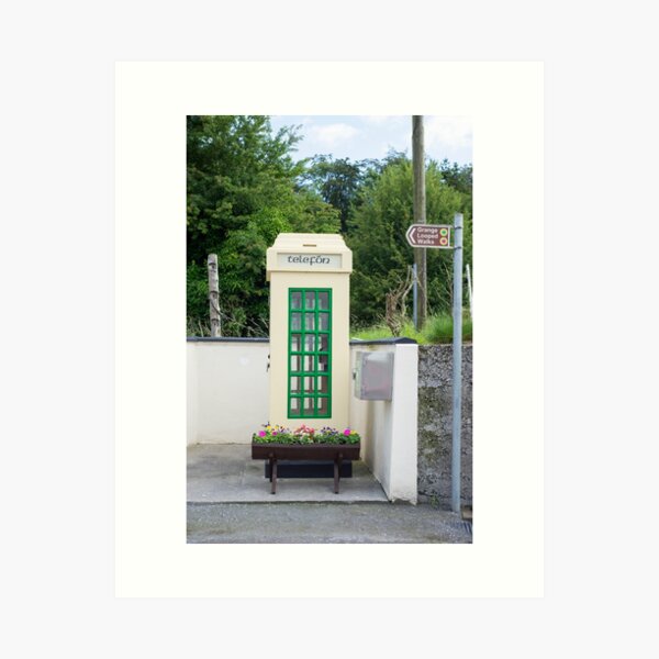 old irish telephone kiosk Art Print