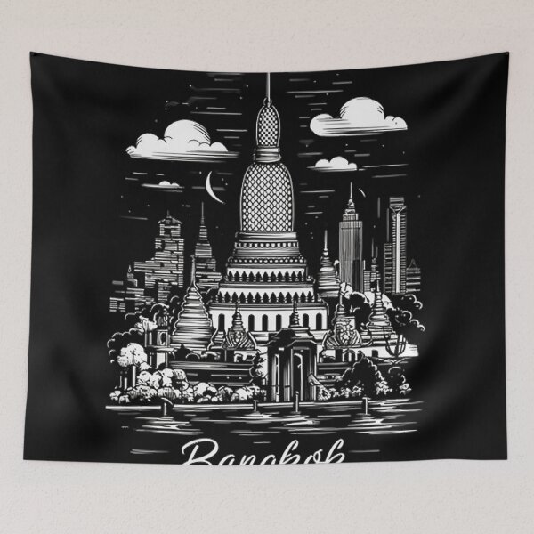 Item preview, BANGKOK T-Shirt Hoodie Stickers Hat iPhoneCase MousePad Pillow ArtPrint Cards Posters Mugs Bags Clock Apron designed and sold by likbatonboot.