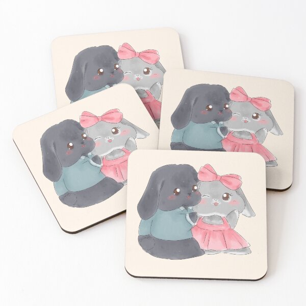Item preview, Cuddle Couple Lop Rabbit | Chibi Blue and Joy | Bunniesmee T-Shirt designed and sold by bunniesmee.