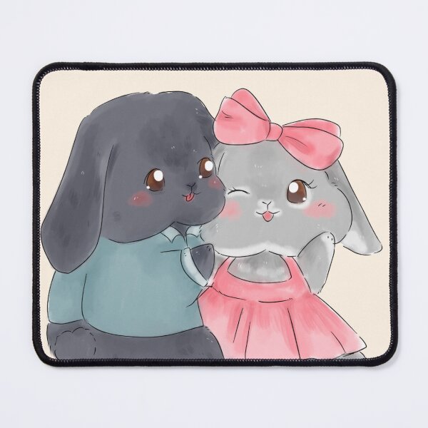 Item preview, Cuddle Couple Lop Rabbit | Chibi Blue and Joy | Bunniesmee T-Shirt designed and sold by bunniesmee.
