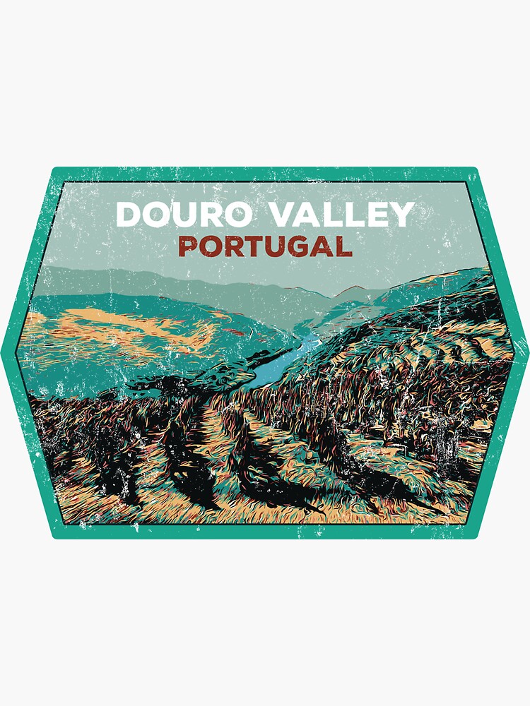 Thumbnail 3 of 3, Sticker, Illustration of Douro Valley Landscape designed and sold by Lemomo-artworks.