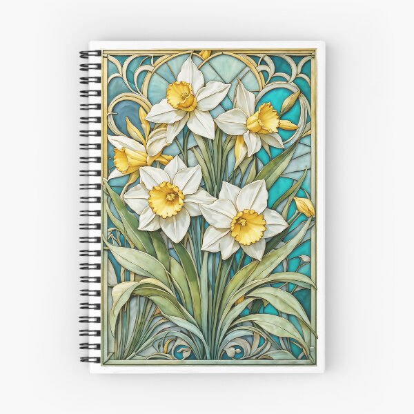 Item preview, Art Nouveau Inspired Daffodil Flowers designed and sold by Petalandfur.