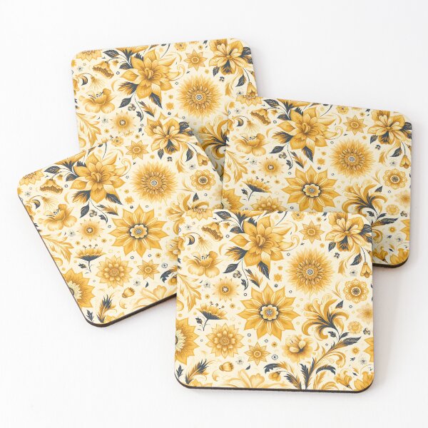 Item preview, Yellow Flower Pattern designed and sold by Coffee Lifestyle.