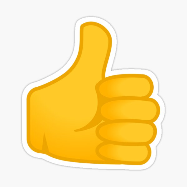 Thumbs Up Okay Cartoon Hand Sign' Sticker