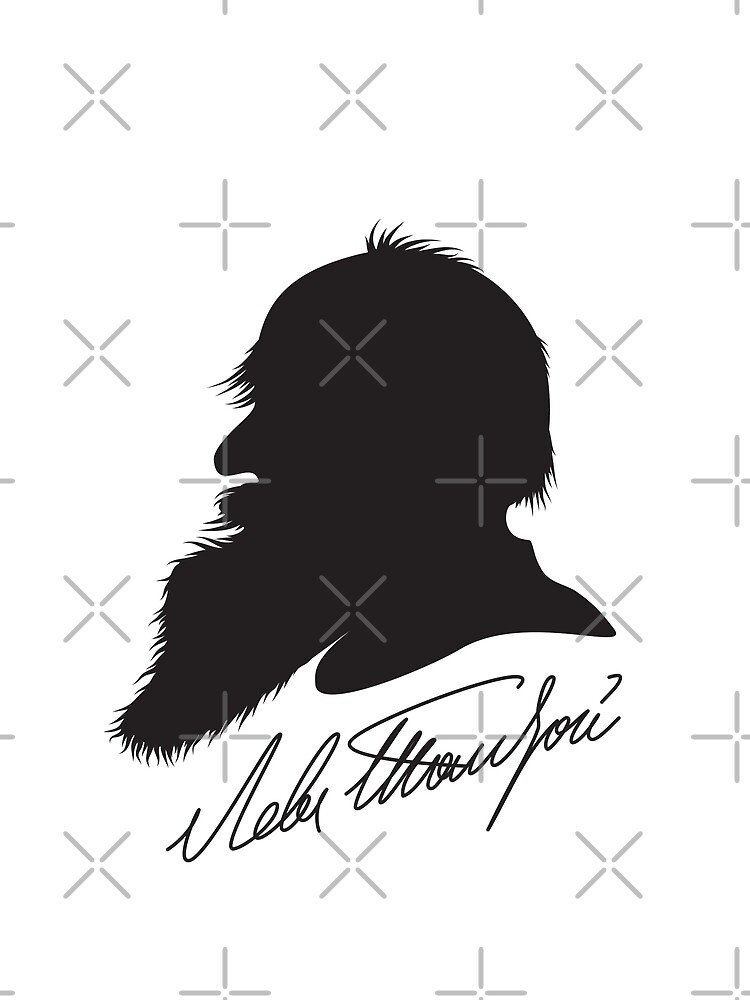 Leo Tolstoy profile portrait and signature by kislev