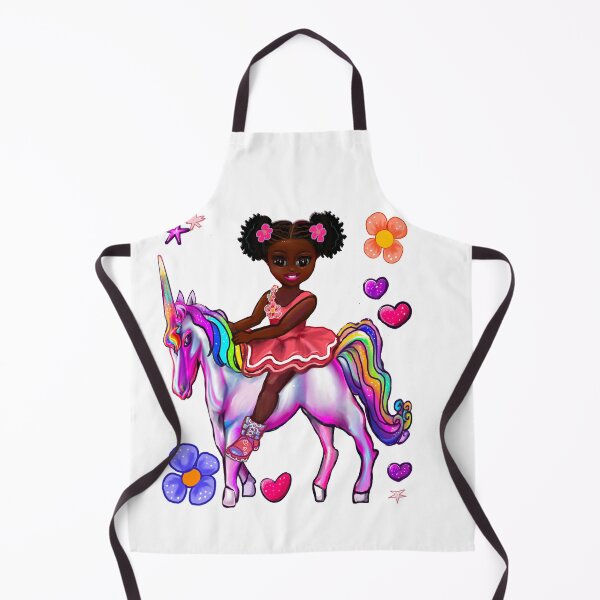 Item preview, African American Princess on Unicorn | smiling Black Girl with Afro Puffs Hair | Anime Melanin Art designed and sold by Artonmytee.