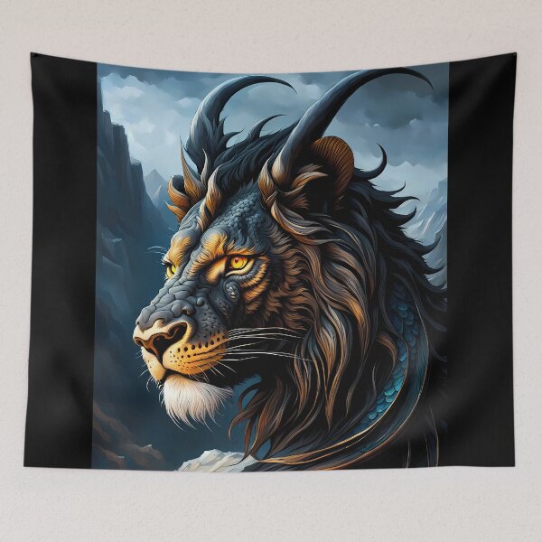 Item preview, Black Dragon Lion Portrait, Ai Generated Art  designed and sold by ACC .