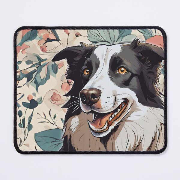 Item preview, Border collie dog in flowers all pattern designed and sold by GoodyPaws.